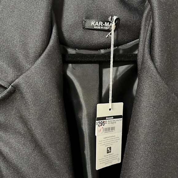 NWT KARMA Fall Love Black Coat Long Lined Soft Pockets - Size XS - Picture 6 of 10
